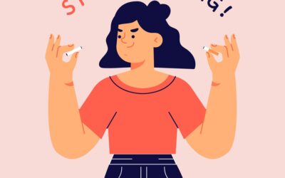 Vector de una mujer diciendo: "¡Parar de fumar!