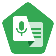 Logo de Google Live Transcript.